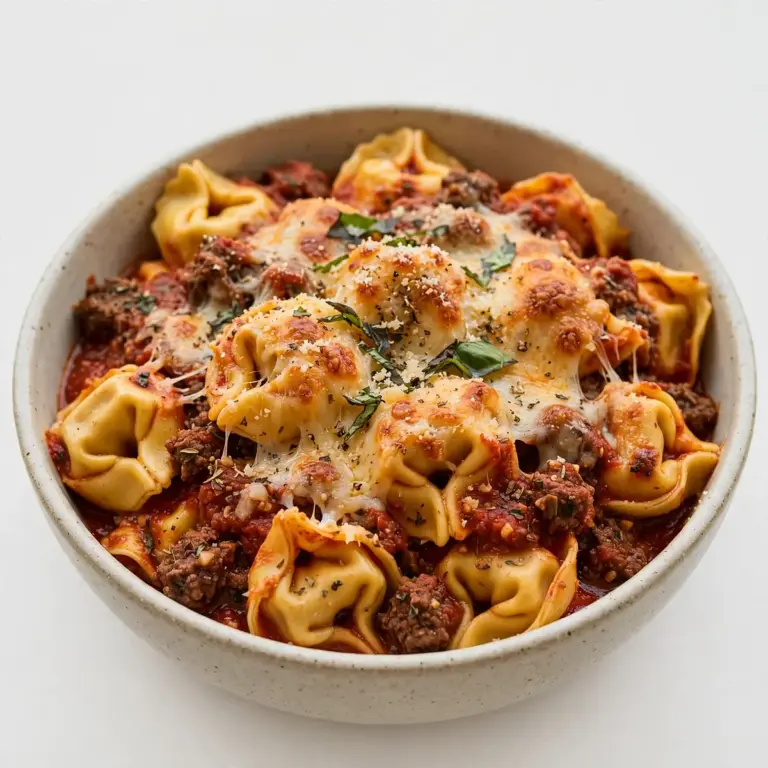 Beeindruckende Gäste mit Gebackenem Käse-Tortellini mit Beef Marinara