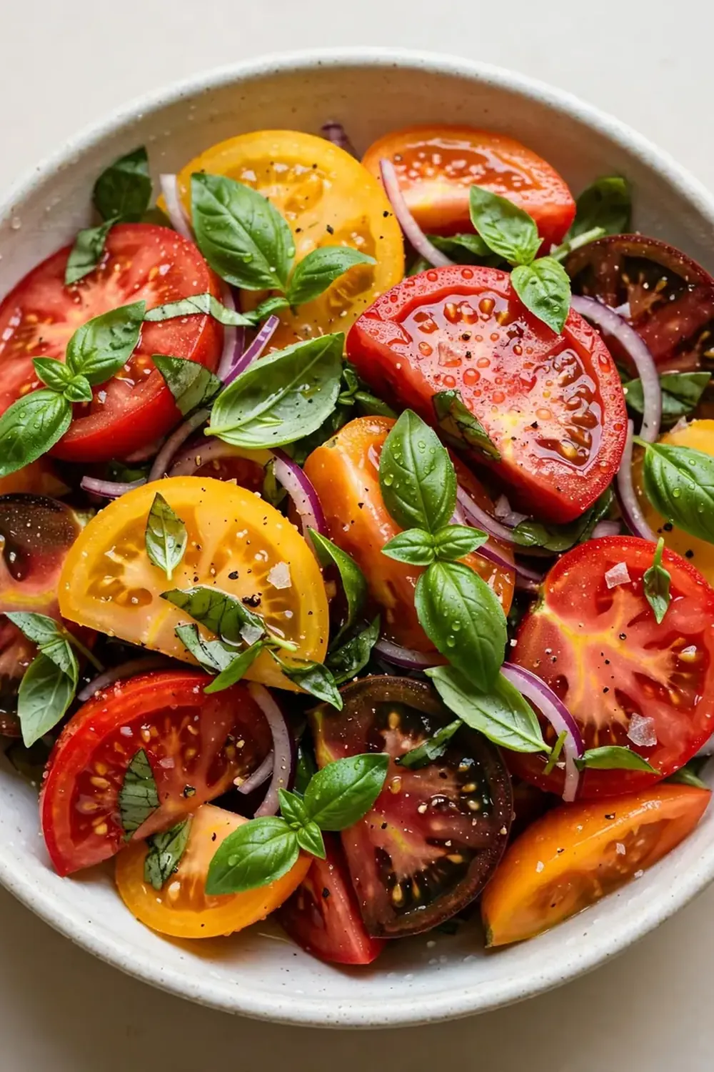 Chilled Heirloom Tomato and Basil Salad