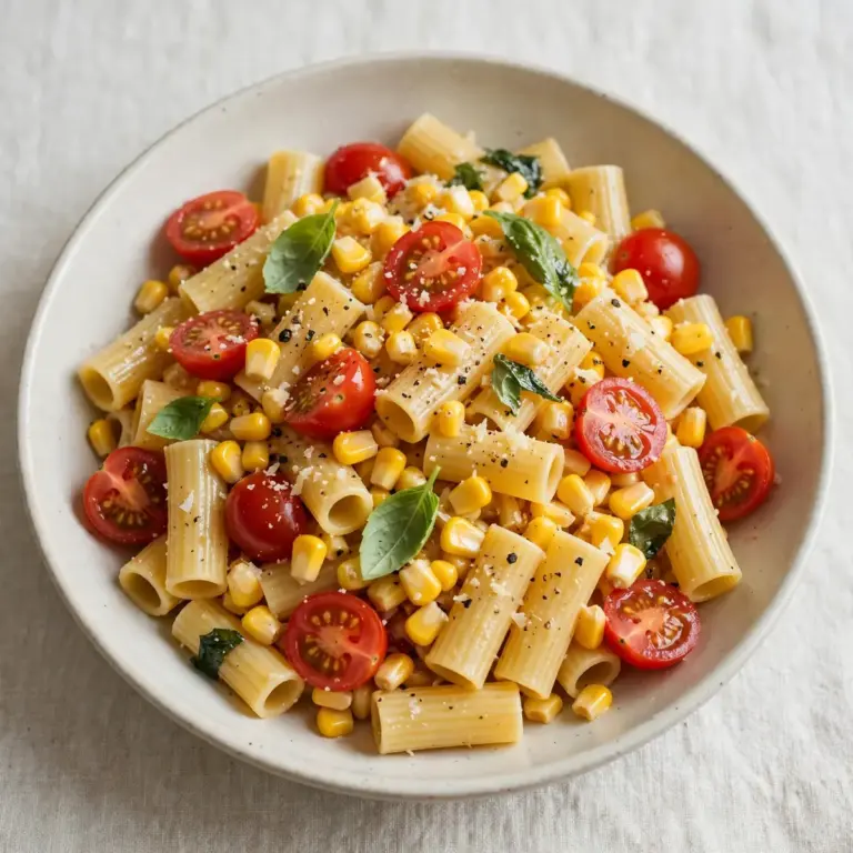 Frische Maispasta mit Kirschtomaten