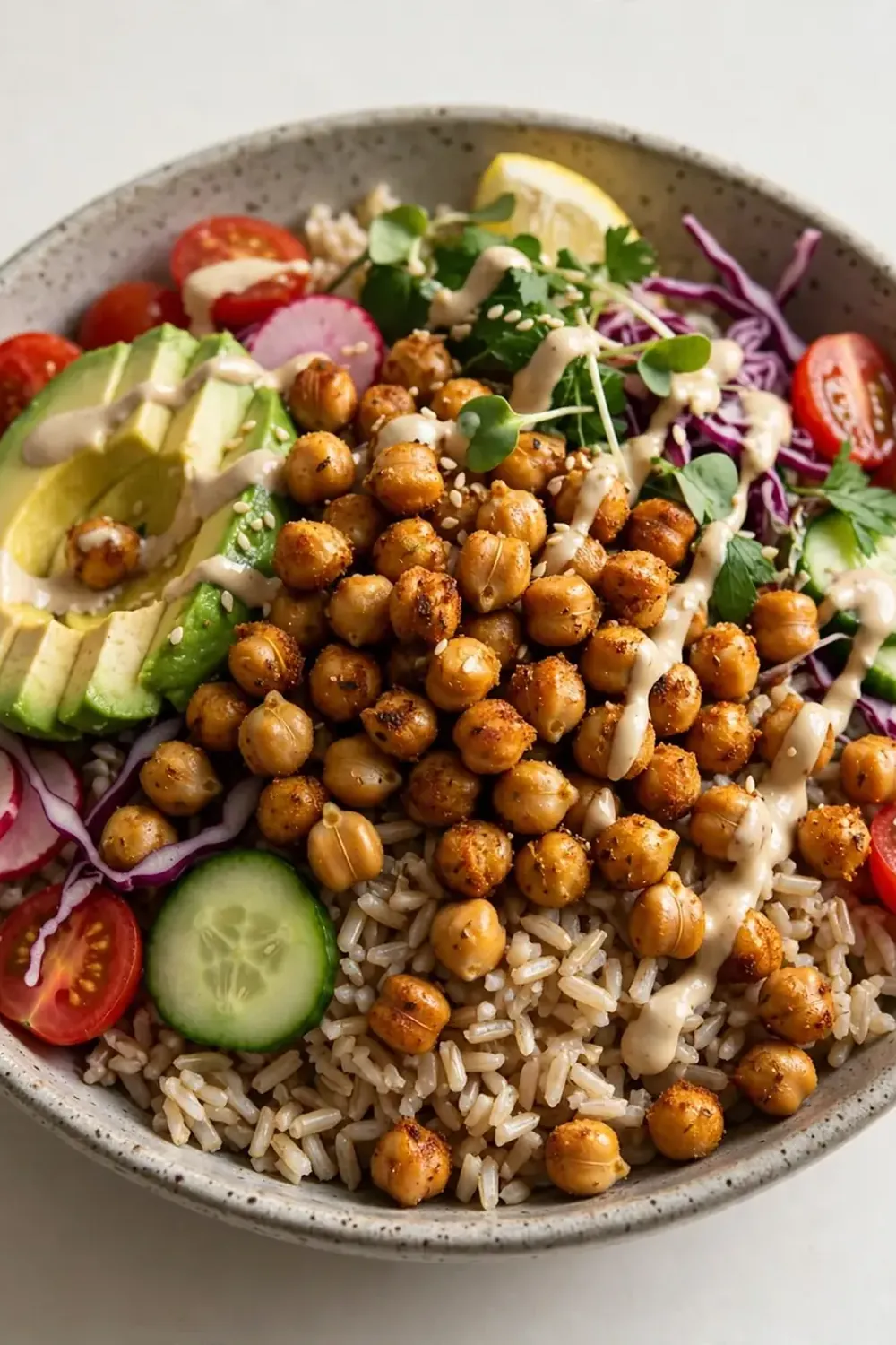 Roasted Chickpea and Brown Rice Grain Bowl
