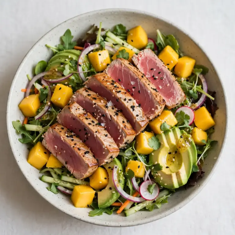 Impress Gästen: Scharf Angebratener Thunfisch mit Mango-Salat Bowl