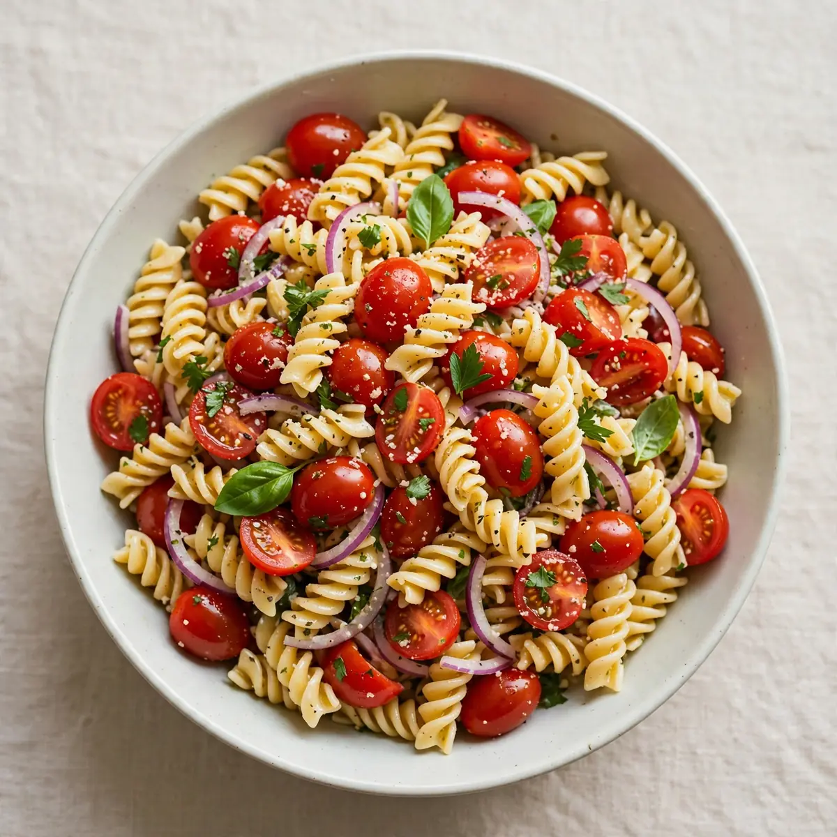 Kalte Nudelsalat mit Kirschtomaten