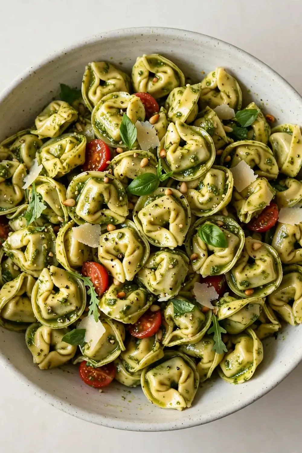 cold tortellini salad with pesto