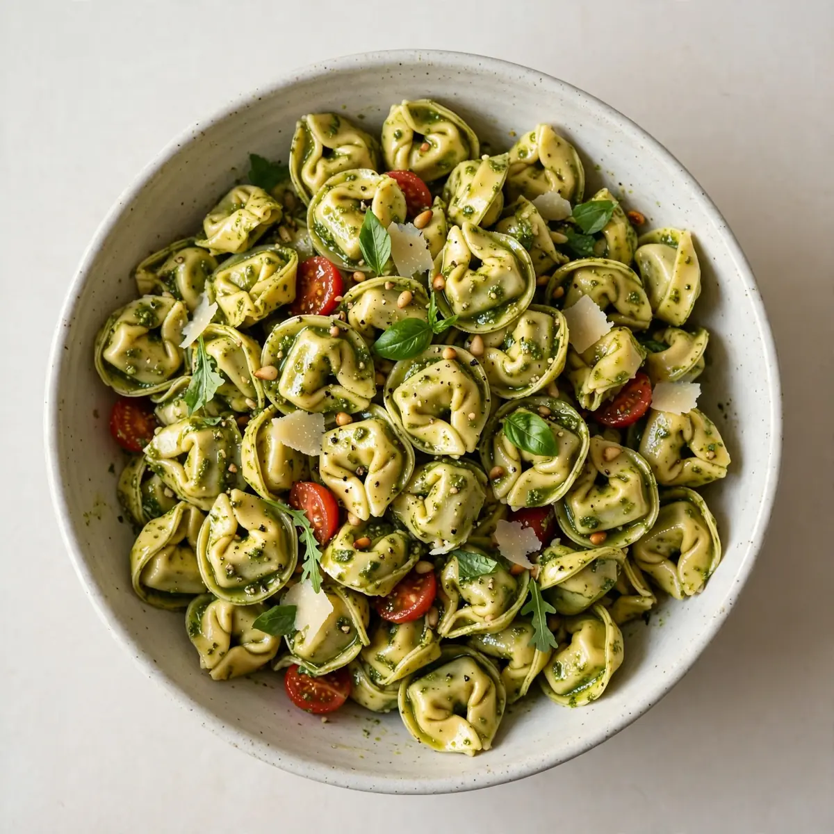 Kalte Tortellini-Pasta mit Pesto
