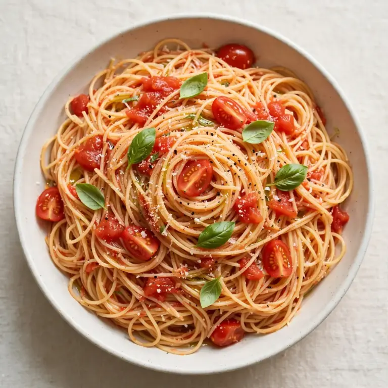 Leichte Capellini mit frischer Tomatensauce