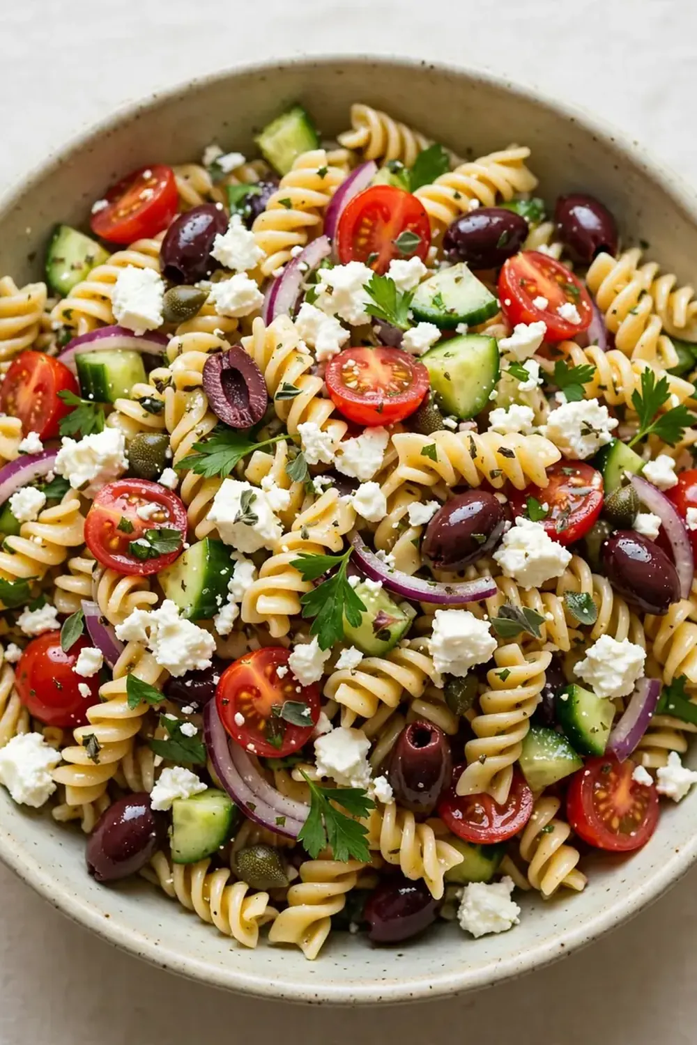 mediterranean pasta salad with feta