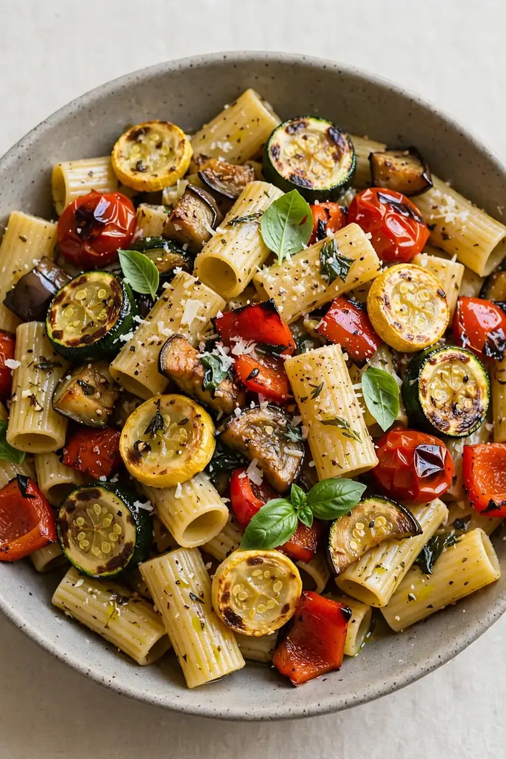 pasta with roasted summer vegetables