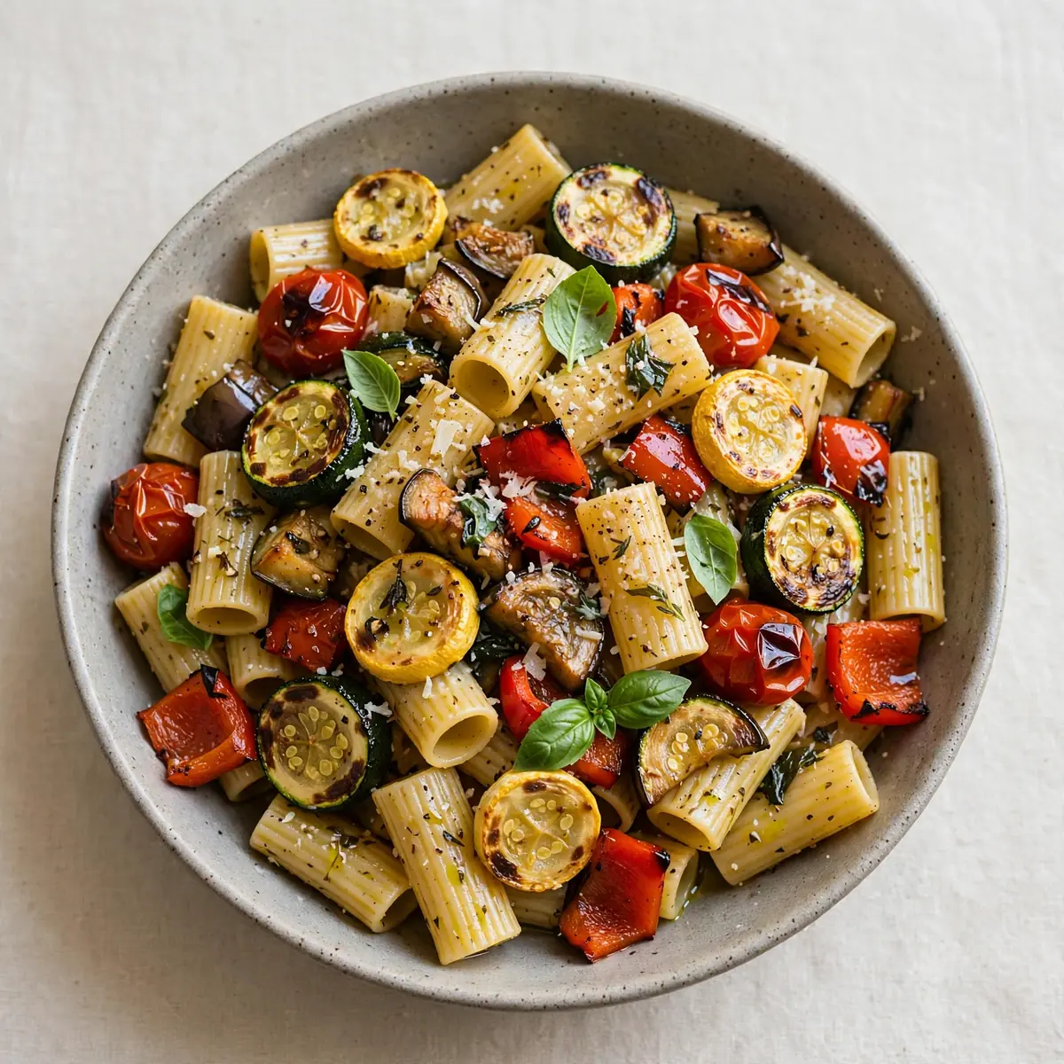 Pasta mit geröstetem Sommergemüse