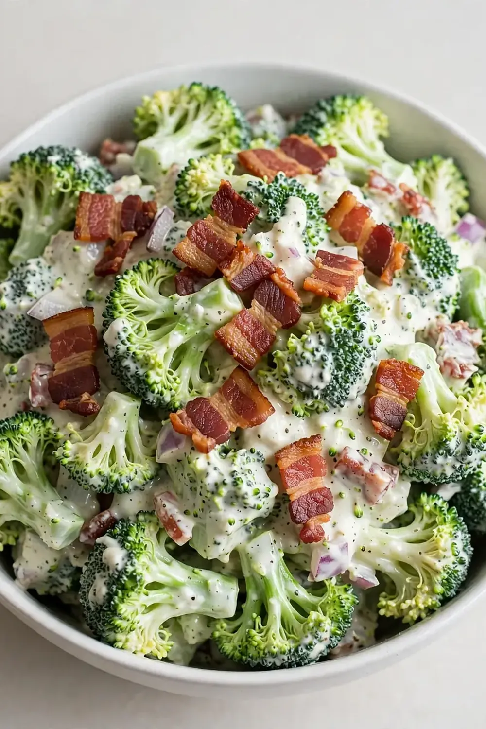 Cold Creamy Broccoli Salad (Beef Bacon Base)