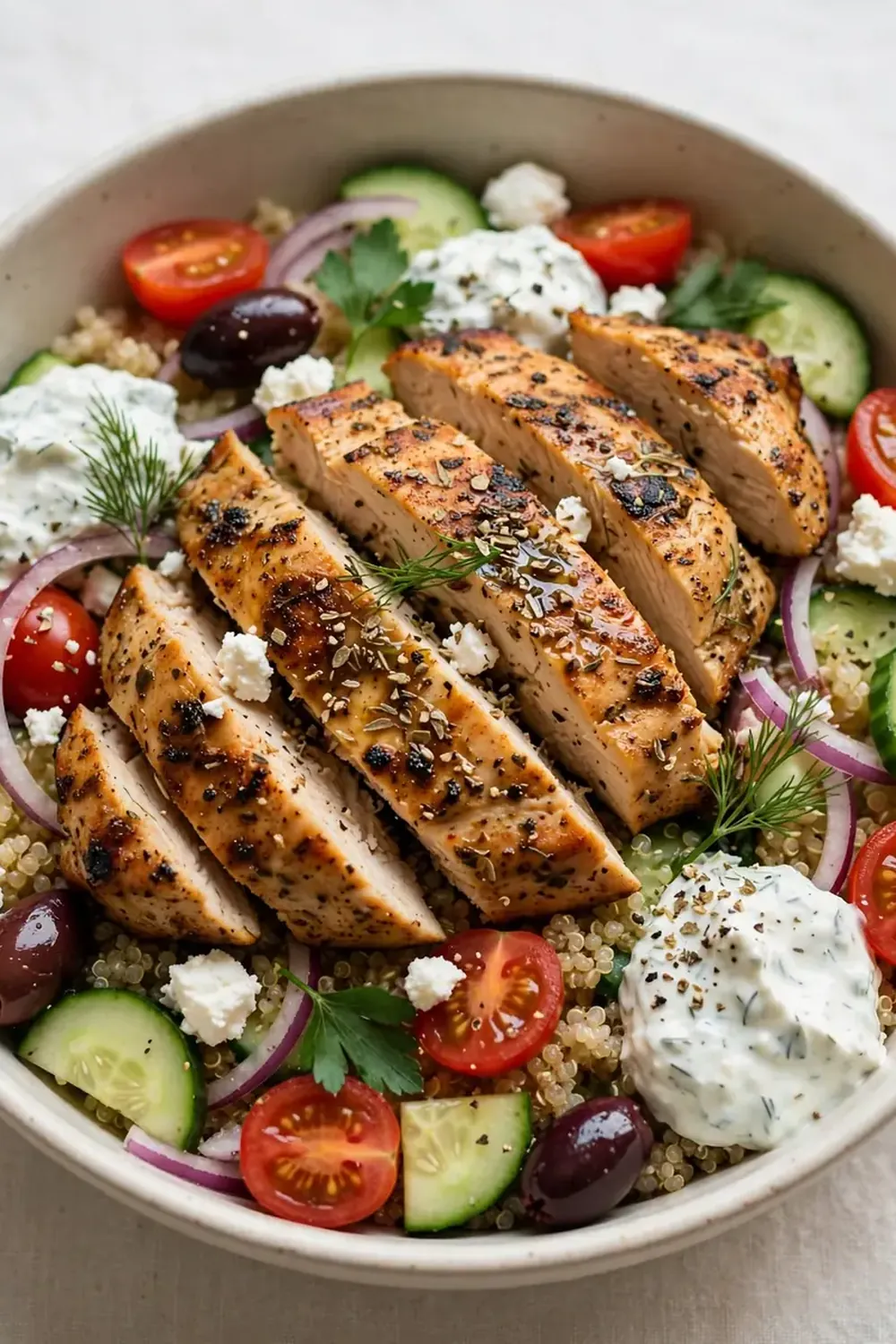 Greek Chicken and Quinoa Protein Bowl