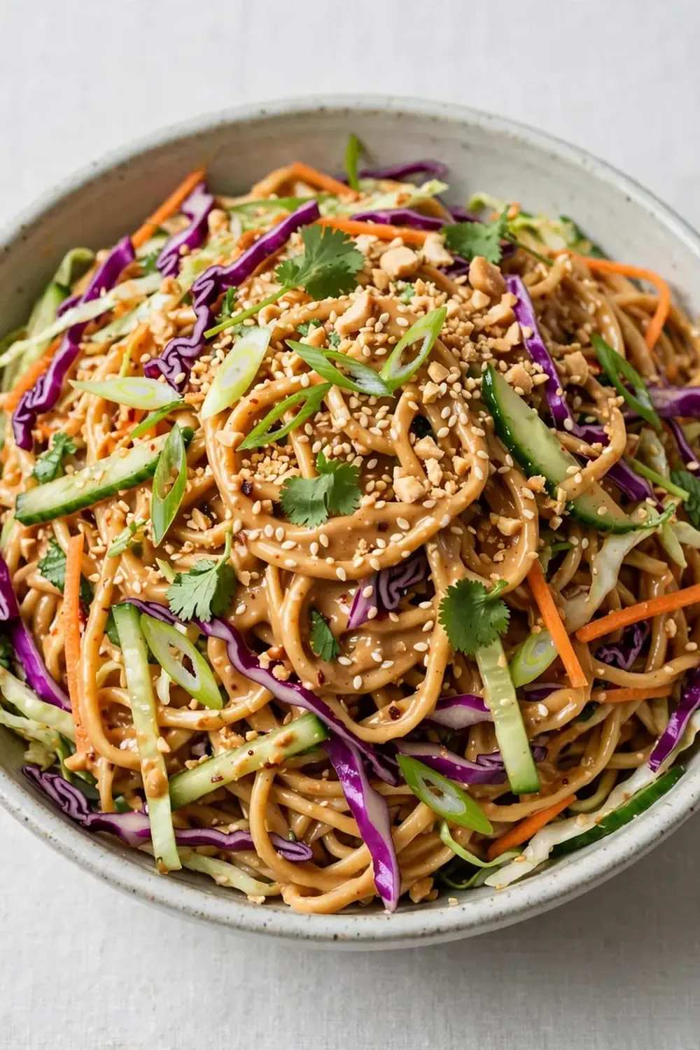 Cold Sesame Peanut Noodle Salad