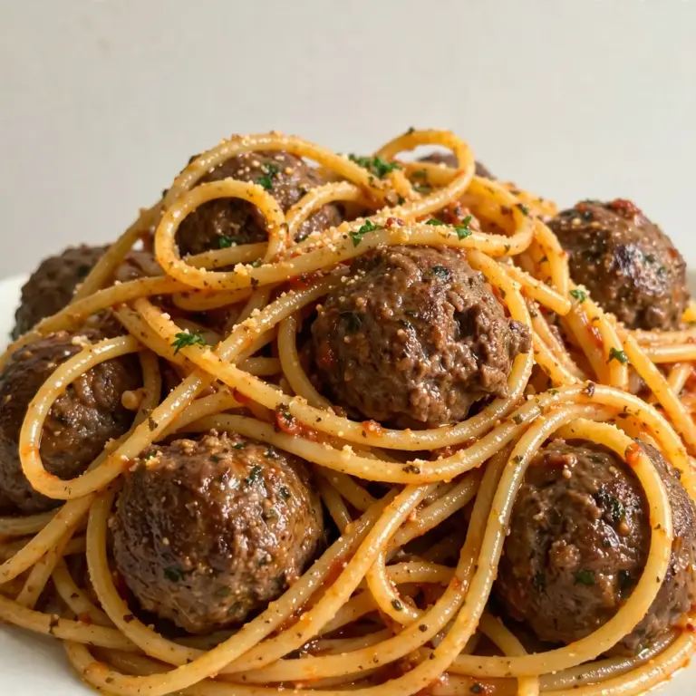 Restaurant-Reife Spaghetti mit selbstgemachten Hackfleischbällchen