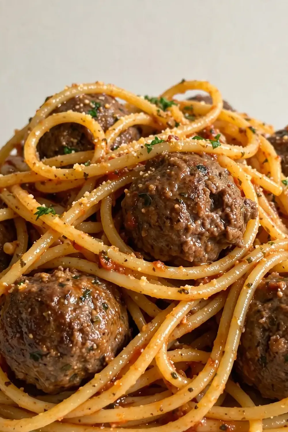 Spaghetti with Homemade Beef Meatballs