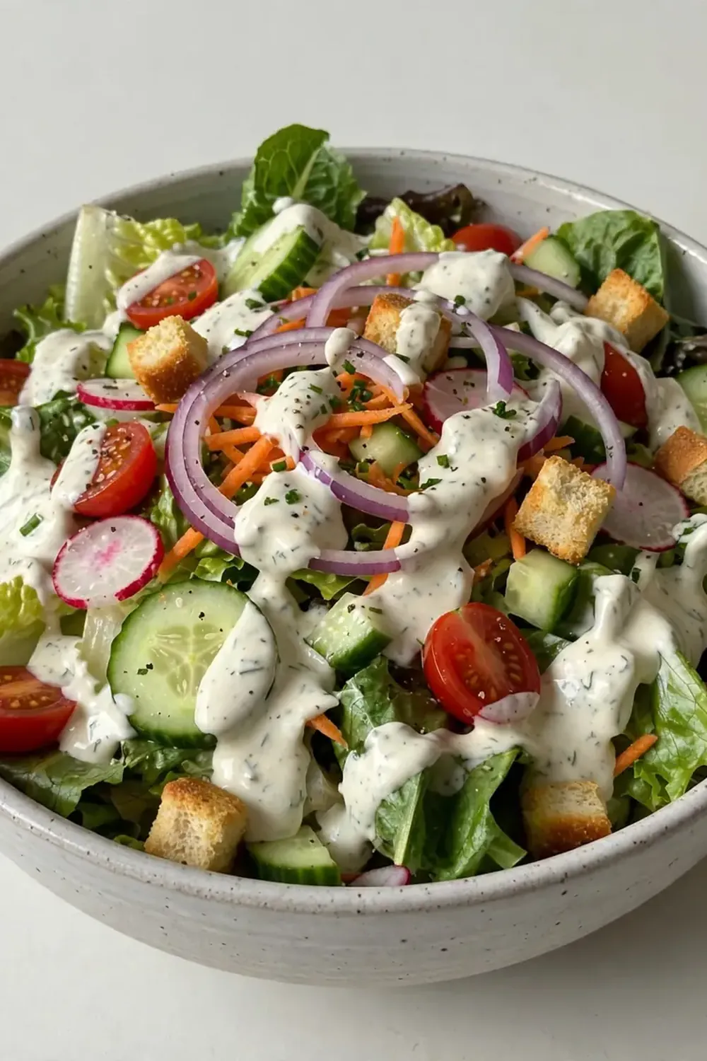 Garden Salad with Creamy Ranch Dressing