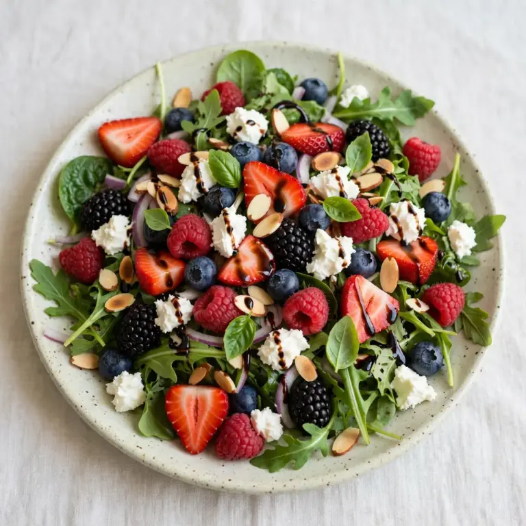 Restaurant-Reifer Sommerlicher Beeren-Salat mit Ziegenkäse