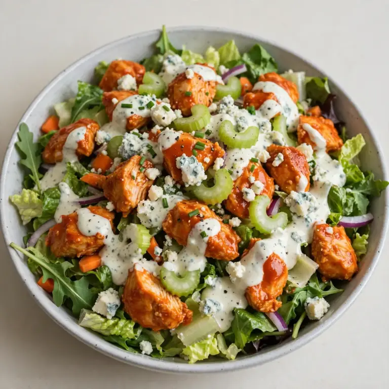 Restaurant-Würdig: Buffalo Chicken Salad mit Blue Cheese Dressing