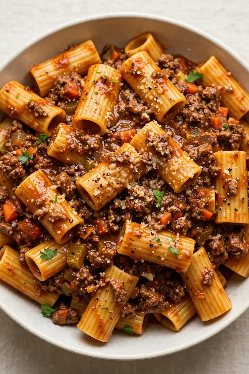 Classic Beef Bolognese with Rigatoni (No Wine)