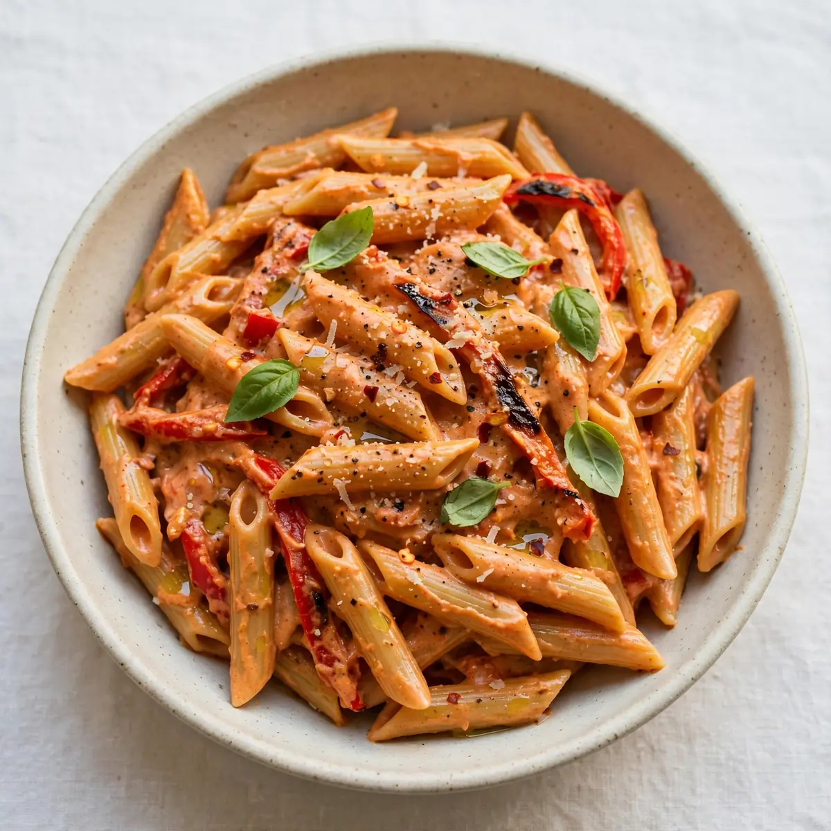 Restaurant-Würdige Cremige Ofen-Paprika-Penne