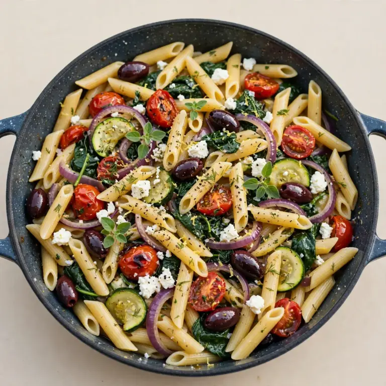 Restaurant-Würdige Mediterrane One-Pot Greek Pasta für Gäste