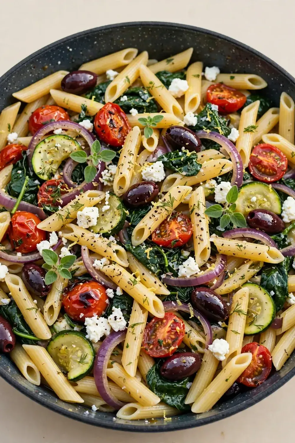 One-Pot Mediterranean Greek Pasta