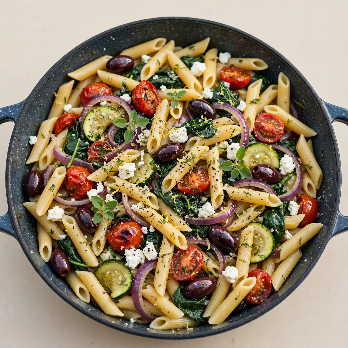 Restaurant-Würdige Mediterrane One-Pot Greek Pasta für Gäste