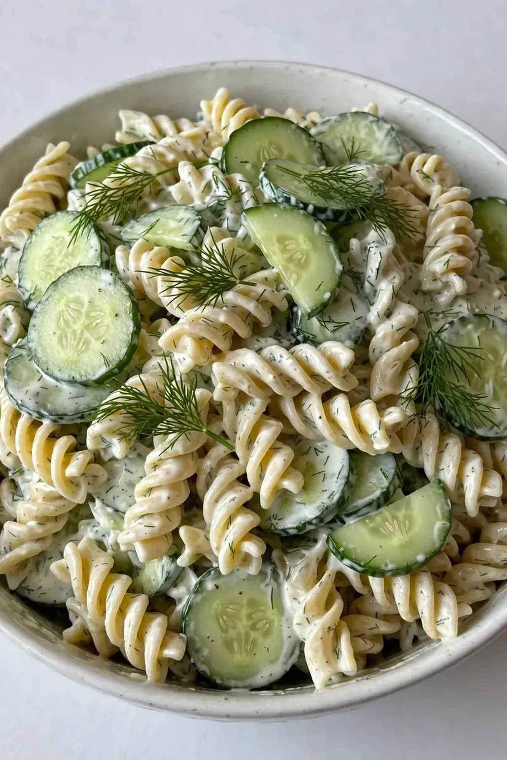 Creamy Dill Cucumber Pasta Salad