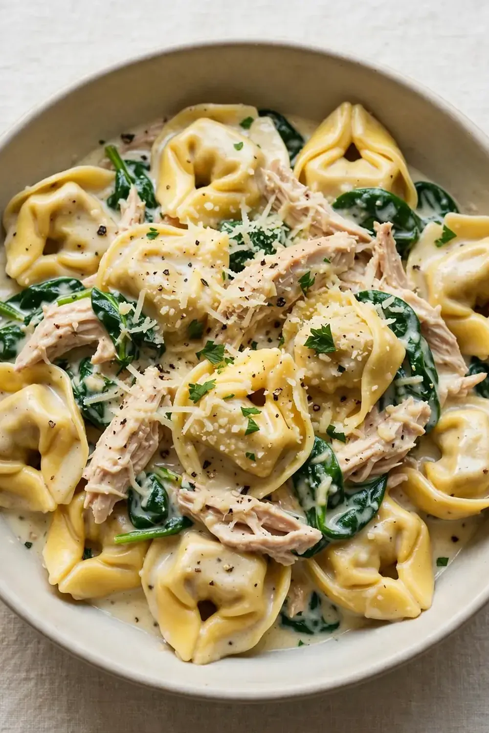 Creamy Chicken and Spinach Tortellini