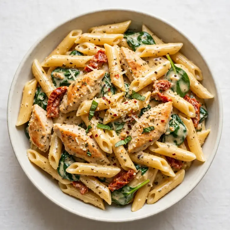 Restaurant-Würdiges One-Pot Toskanisches Hähnchen-Penne