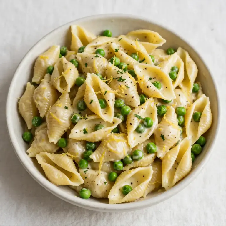 Restauranttaugliche Lemon-Butter-Shells mit Erbsen
