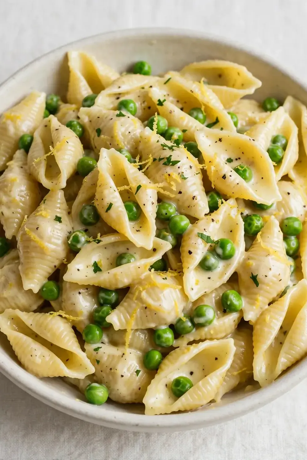 Creamy Lemon Butter Shells with Peas
