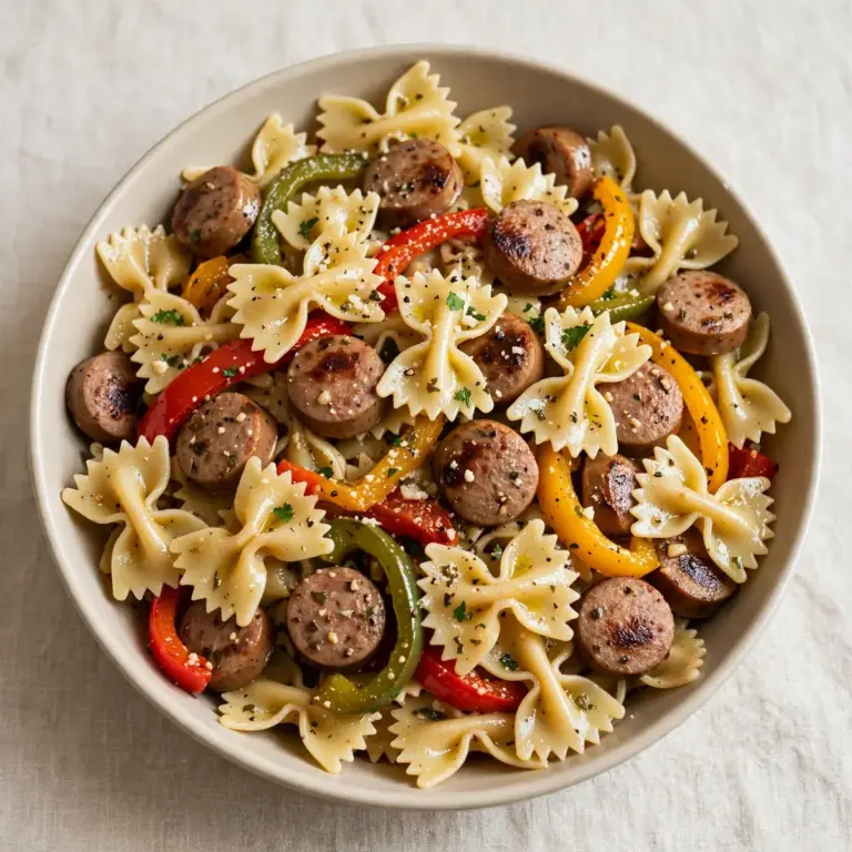 Restauranttaugliche Puten-Salsiccia & Paprika Farfalle