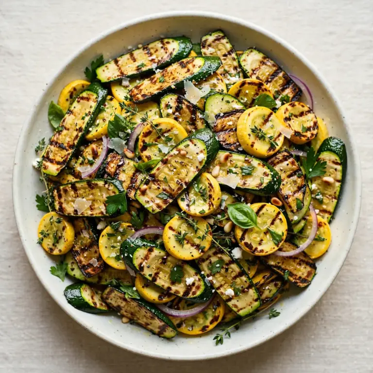Restauranttauglicher Gegrillter Zucchini- und Kürbissalat