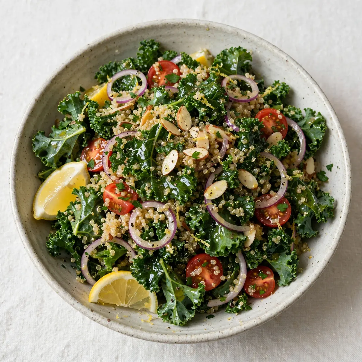 Restauranttauglicher Grünkohl-Quinoa-Salat mit Zitronen-Vinaigrette
