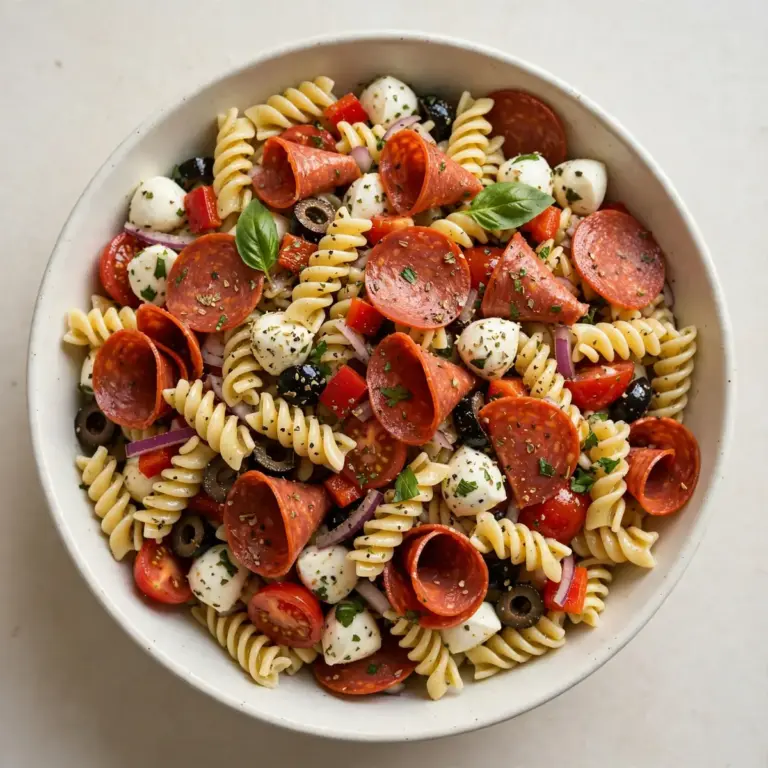 Restauranttauglicher Italian Pasta Salad mit Beef Pepperoni & Mozzarella