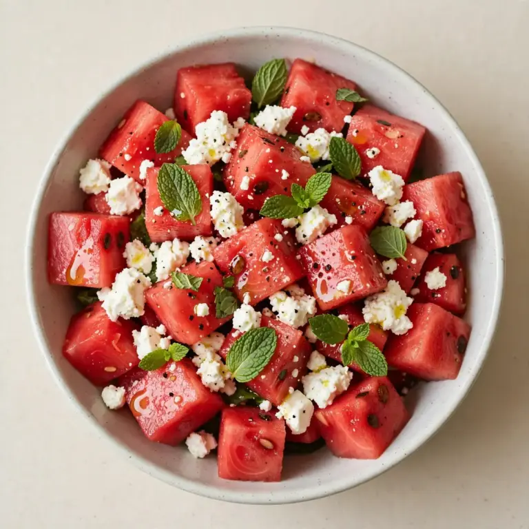Restauranttauglicher Wassermelonen-Feta-Minz-Salat