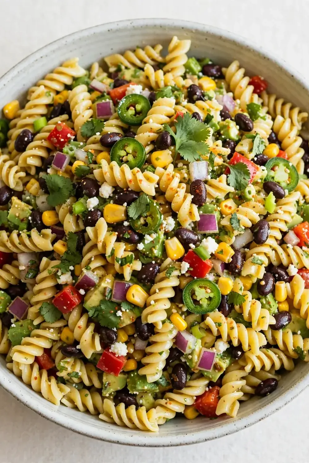 Zesty Southwestern Black Bean and Corn Pasta Salad