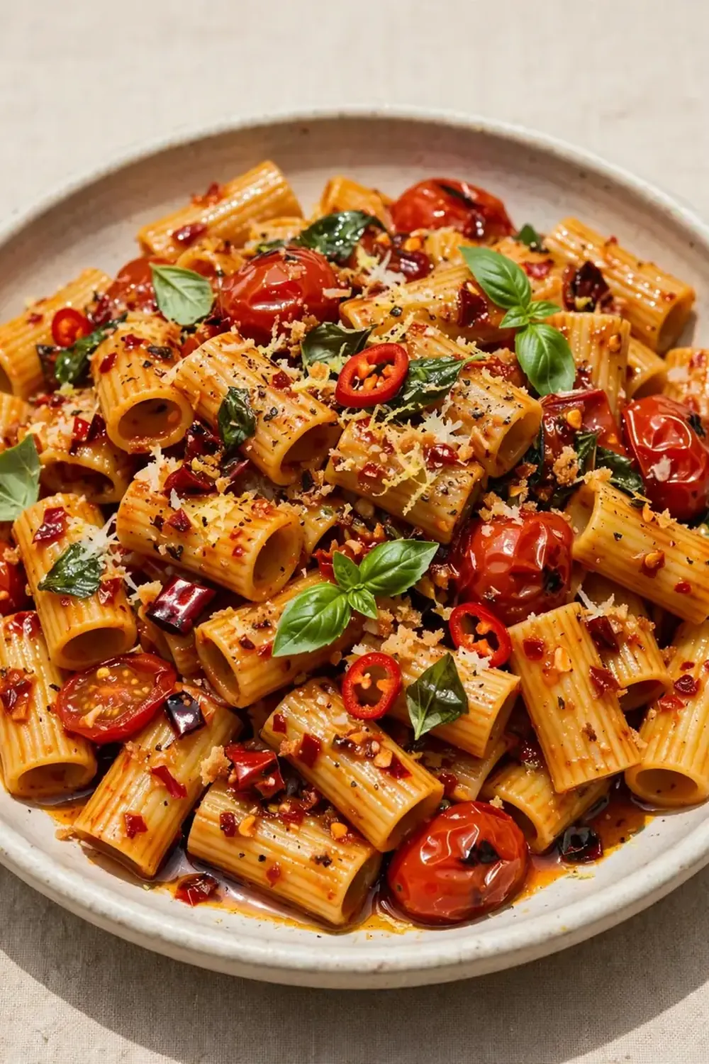 spicy calabrian chili pasta summer