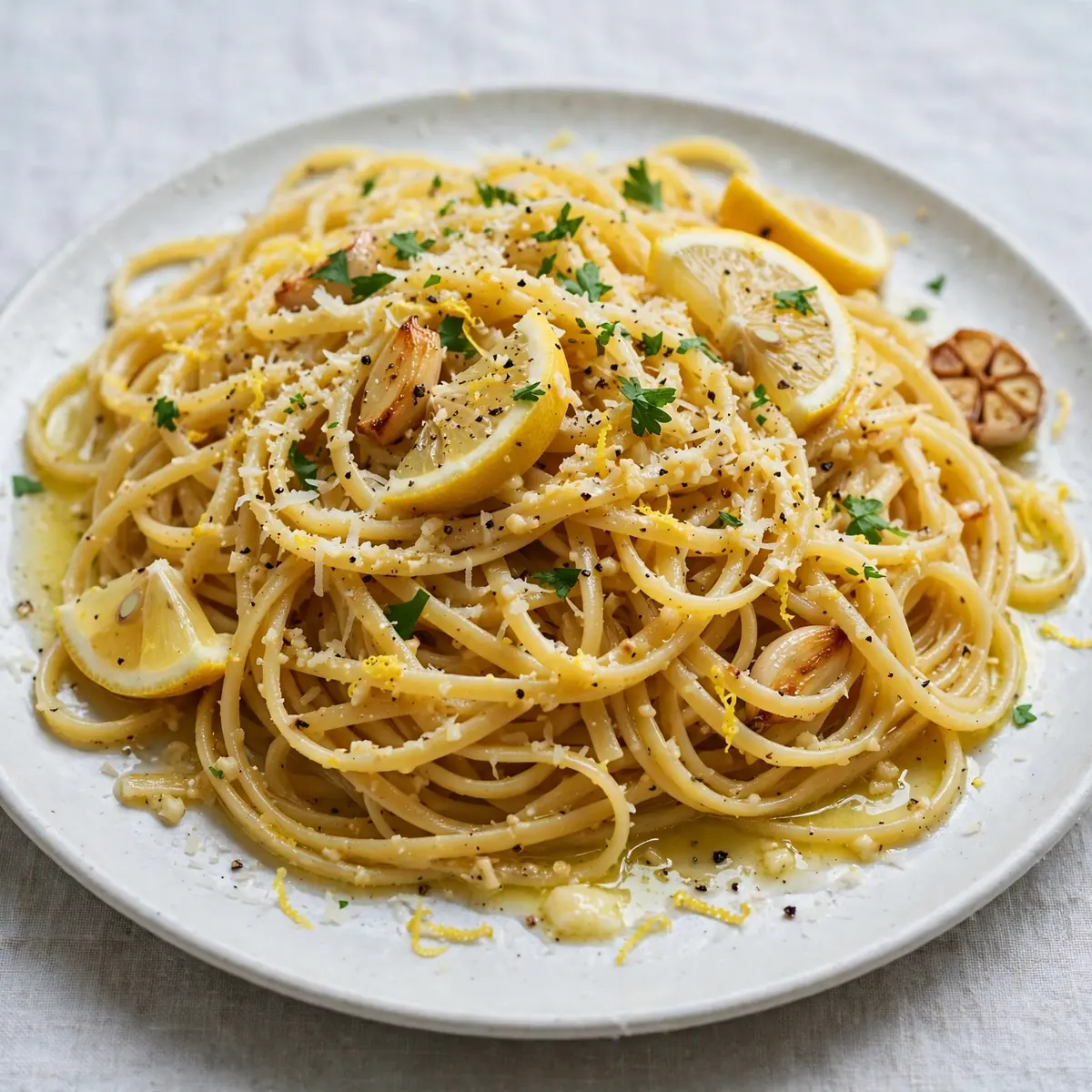 Zitronen-Knoblauch-Butter Pasta