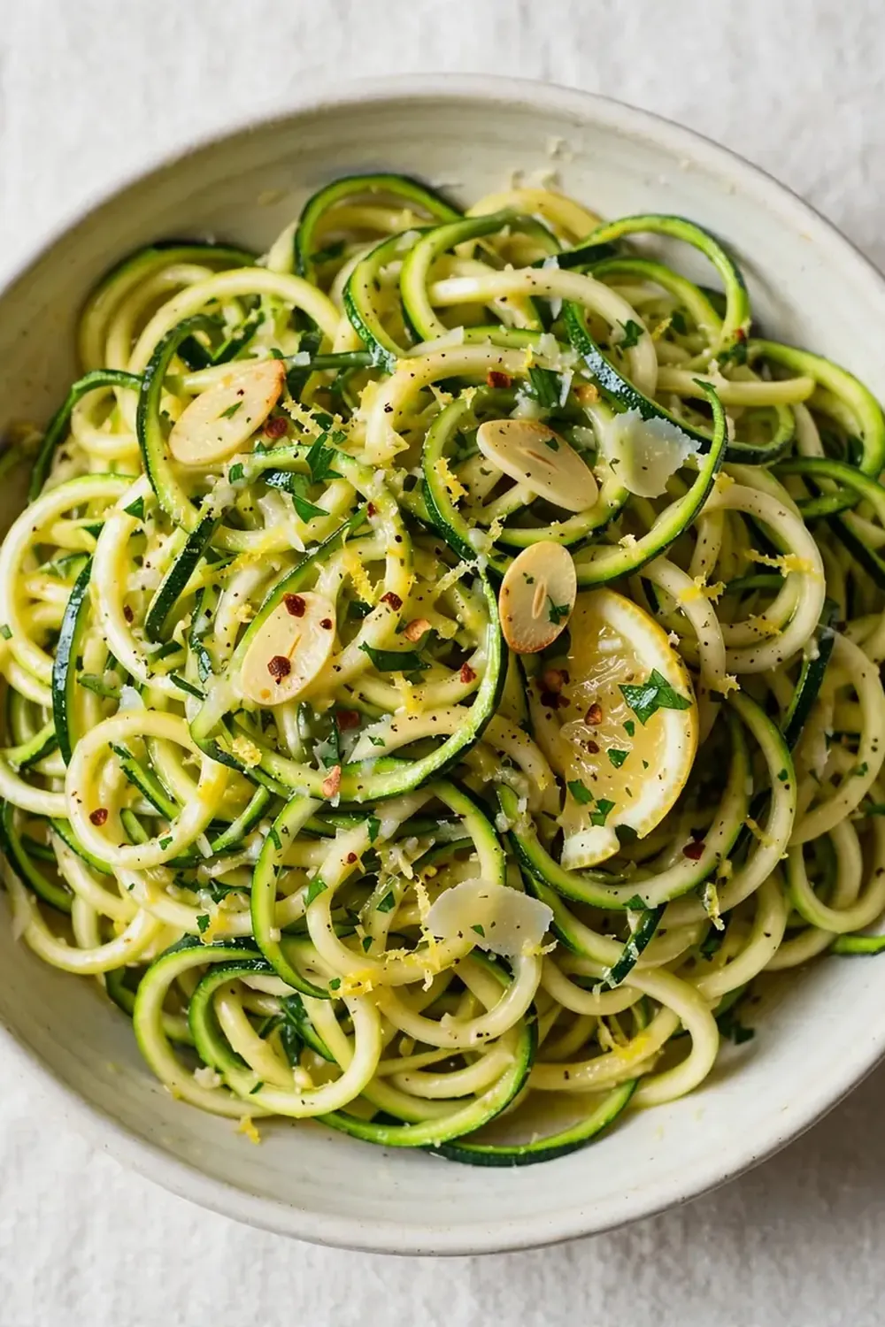 zucchini pasta lemon garlic sauce